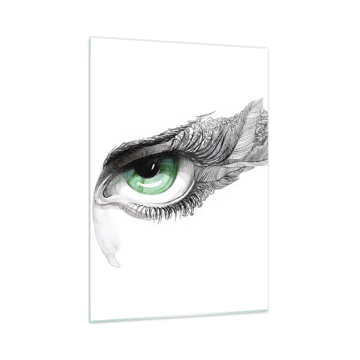 Obraz na skle - Krásna a pripravená zaútočiť - 50x70 cm