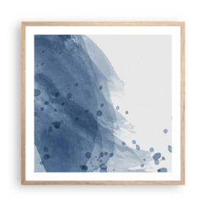 Plagát v ráme zo svetlého duba - Modrý tyl - 60x60 cm