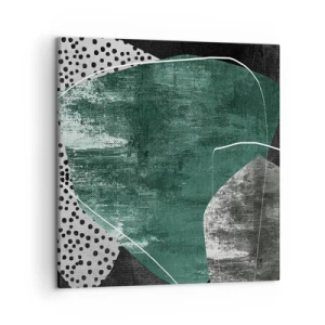 Obraz na plátne - Farebná abstrakcia so zlatou vločkou - 50x50 cm