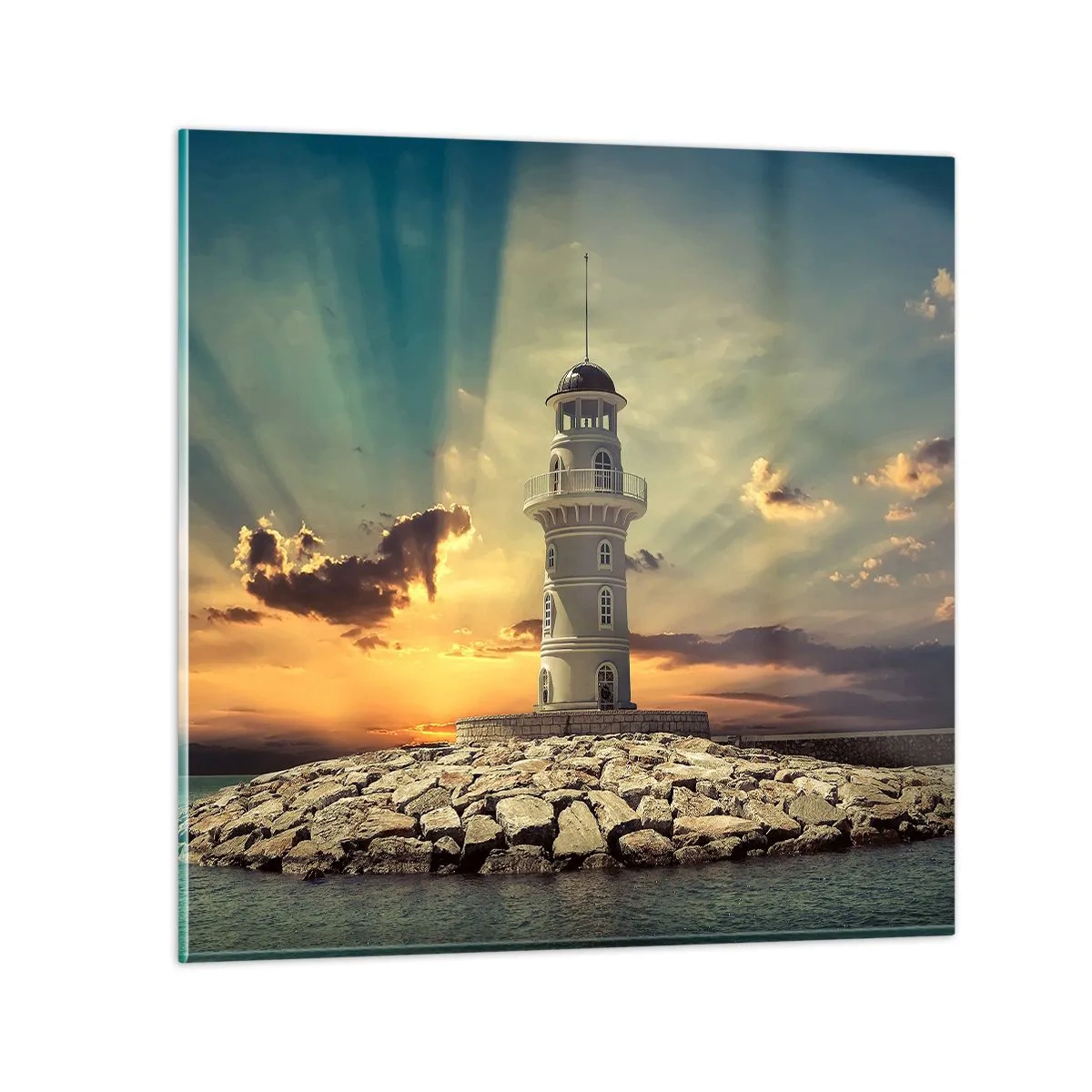 Obraz na skle - Svetlo - Dobro - Krása - 50x50 cm