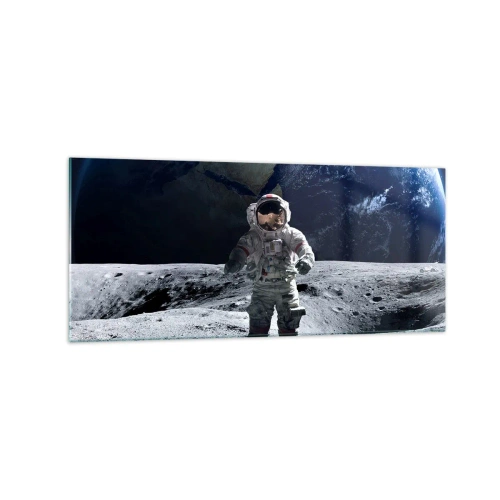 Obraz na skle - Pozdravy z Mesiaca - 120x50 cm