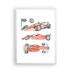 Plagát v bielom ráme - Dobehnúť sen - 50x70 cm