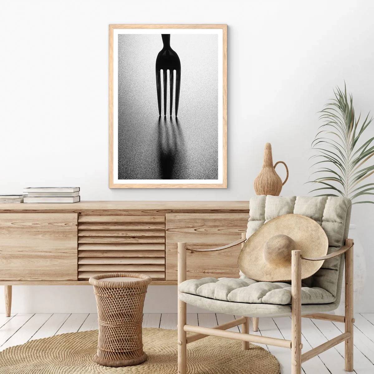 Plagát v ráme zo svetlého duba - Svetlo a tieň - 70x100 cm