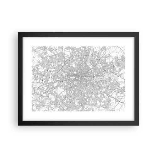 Plagát v čiernom ráme - Mapa londýnskeho labyrintu - 40x30 cm