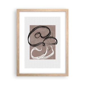 Plagát v ráme zo svetlého duba - Kompozícia – hľadanie úplnosti - 30x40 cm