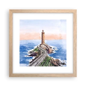 Plagát v ráme zo svetlého duba - Tvárou v tvár moru - 30x30 cm