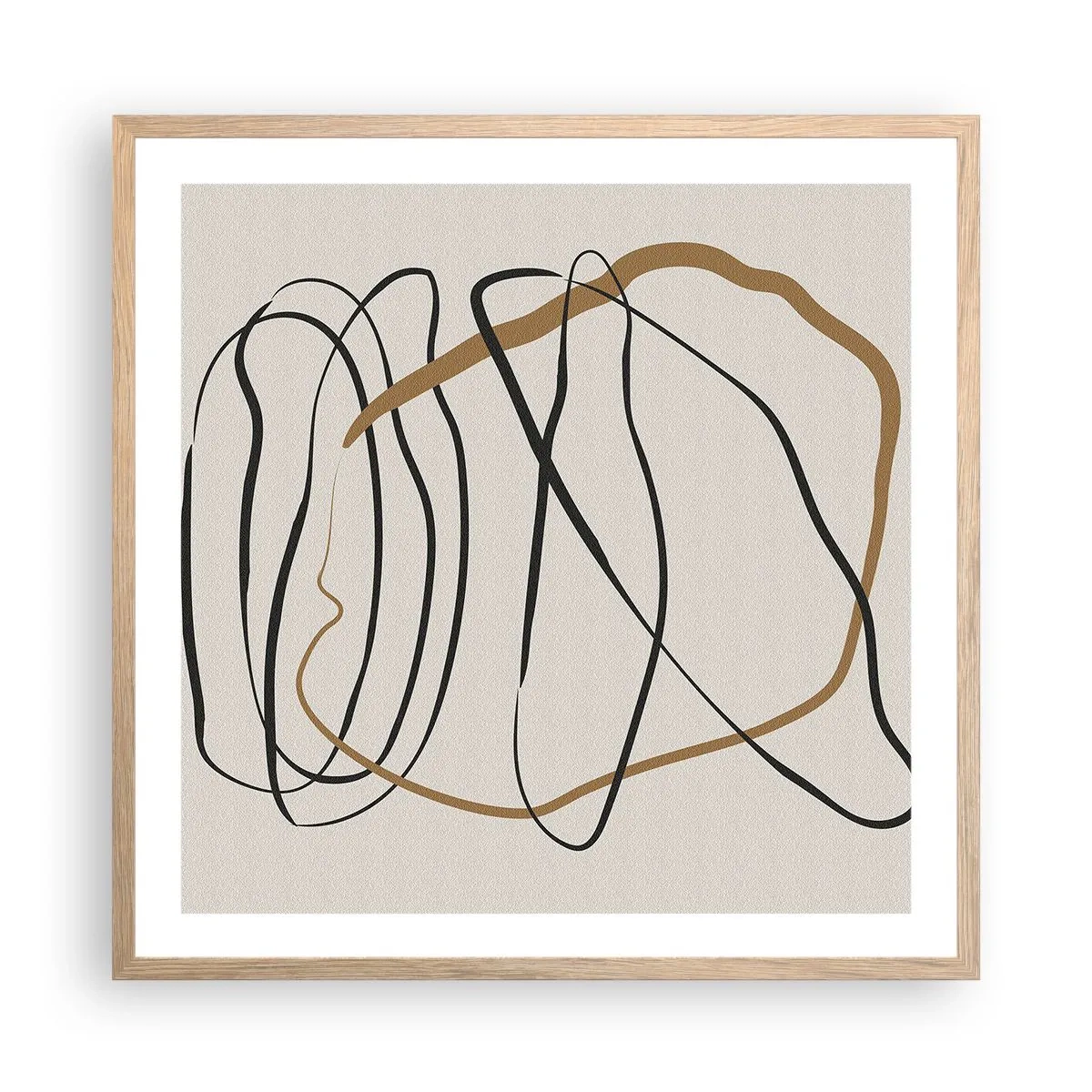 Plagát v ráme zo svetlého duba - Kompozícia – tanec v slučke - 60x60 cm