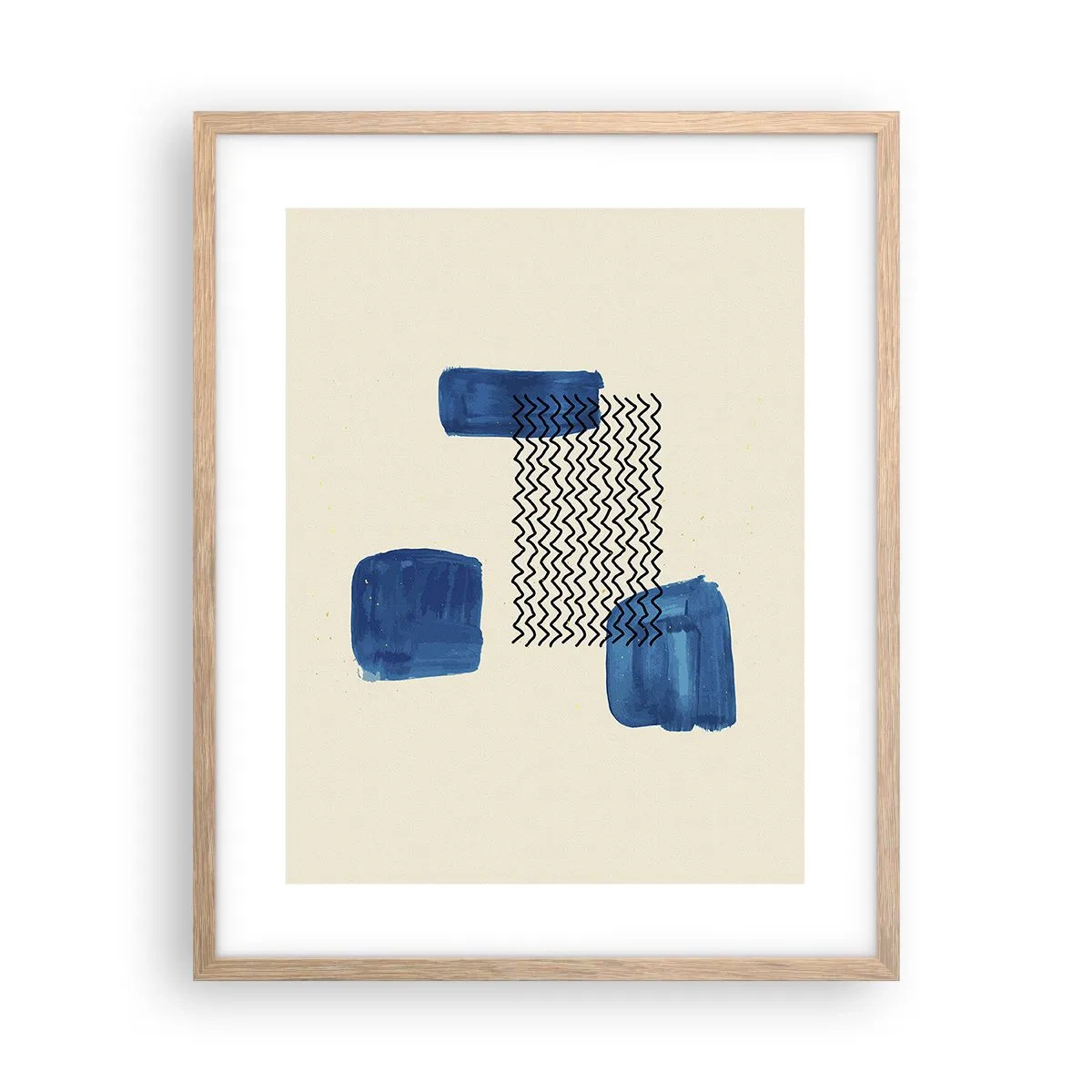 Plagát v ráme zo svetlého duba - Abstraktné kvarteto - 40x50 cm