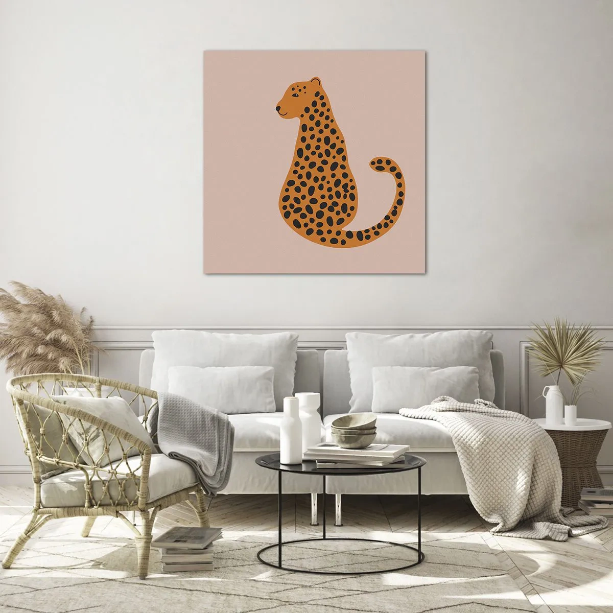 Obraz na skle - Leopardný vzor je v móde - 70x70 cm