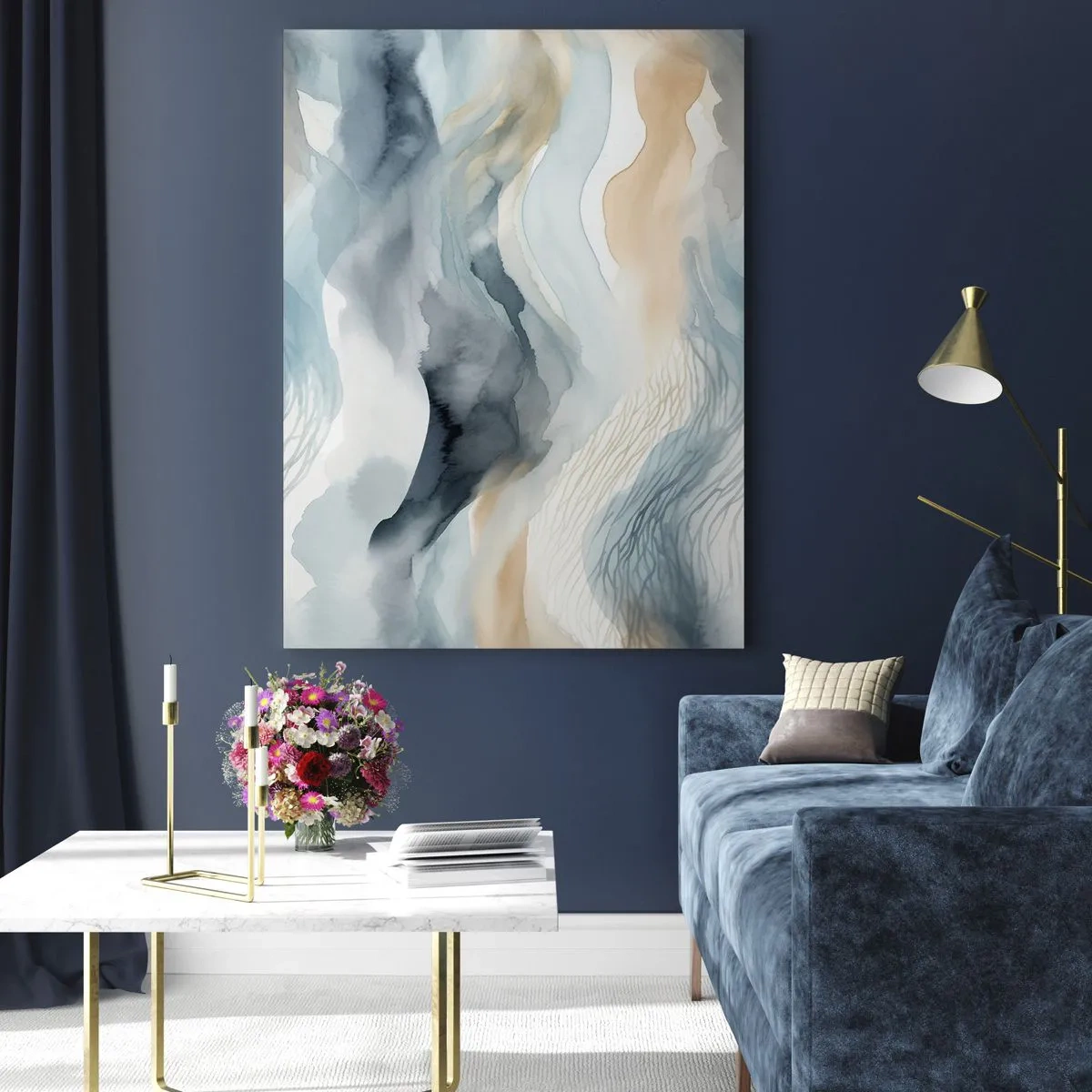 Obraz na skle - Abstrakcia snehu a hmly - 50x70 cm