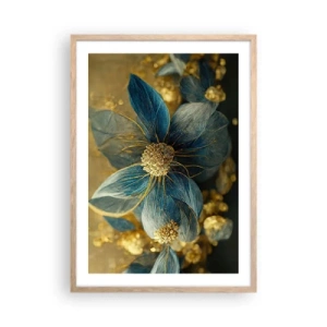 Plagát v ráme zo svetlého duba - Rozkvitnúť zlatom - 50x70 cm
