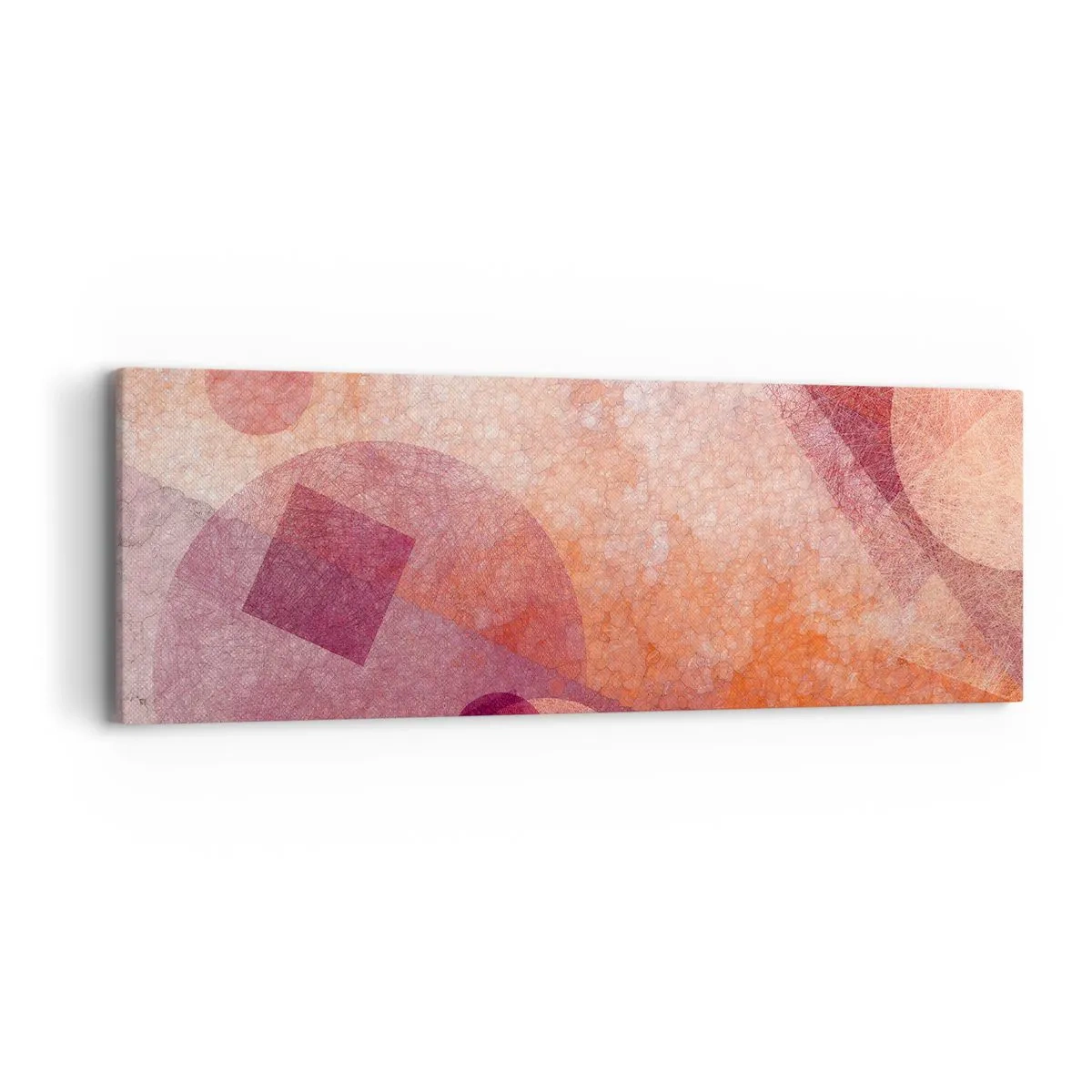 Obraz na plátne - Geometrické premeny na ružové - 90x30 cm