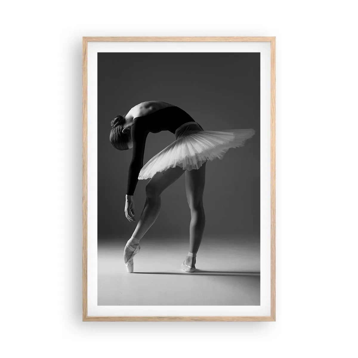 Plagát v ráme zo svetlého duba - Bella ballerina - 61x91 cm