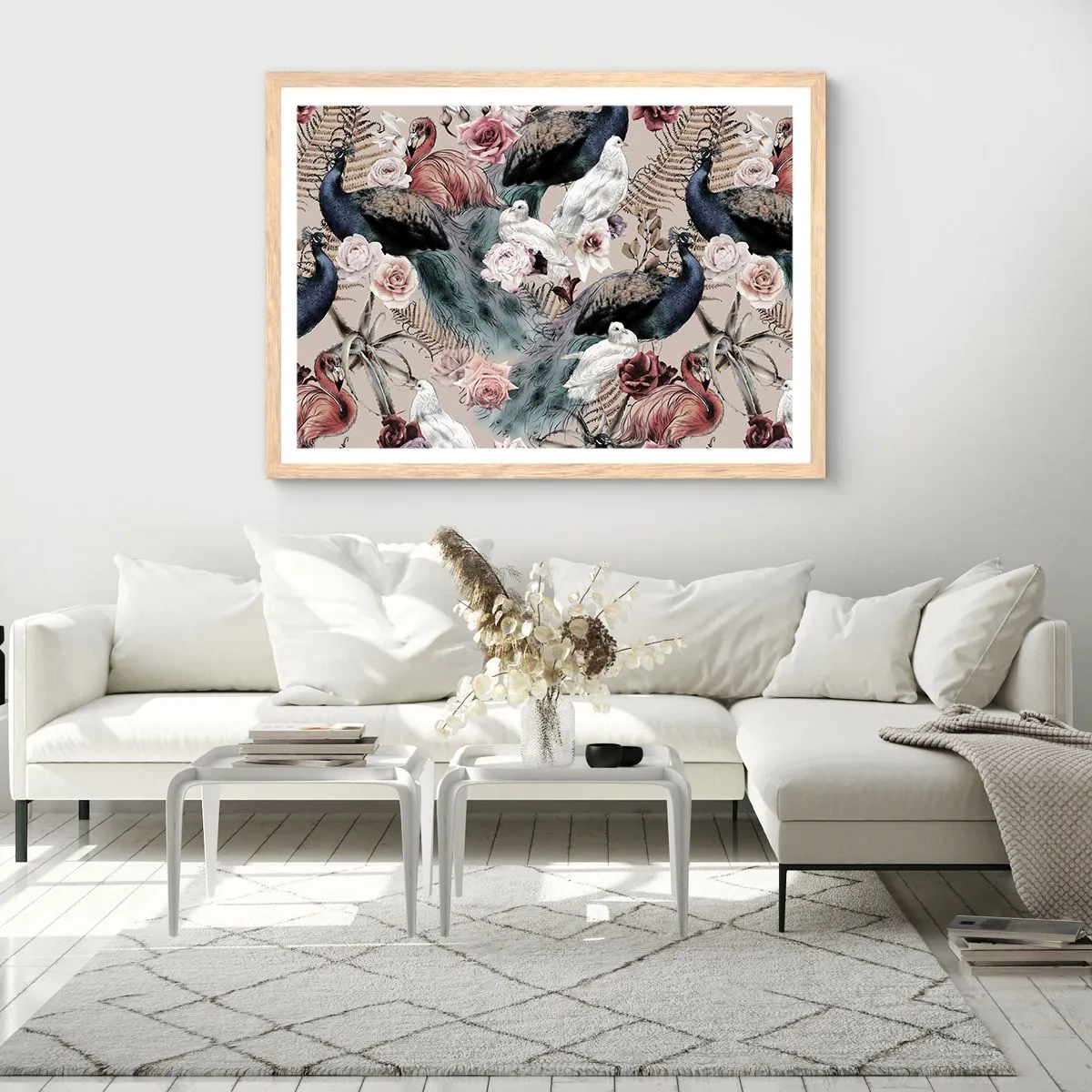 Plagát v ráme zo svetlého duba - V palácovej záhrade - 50x40 cm