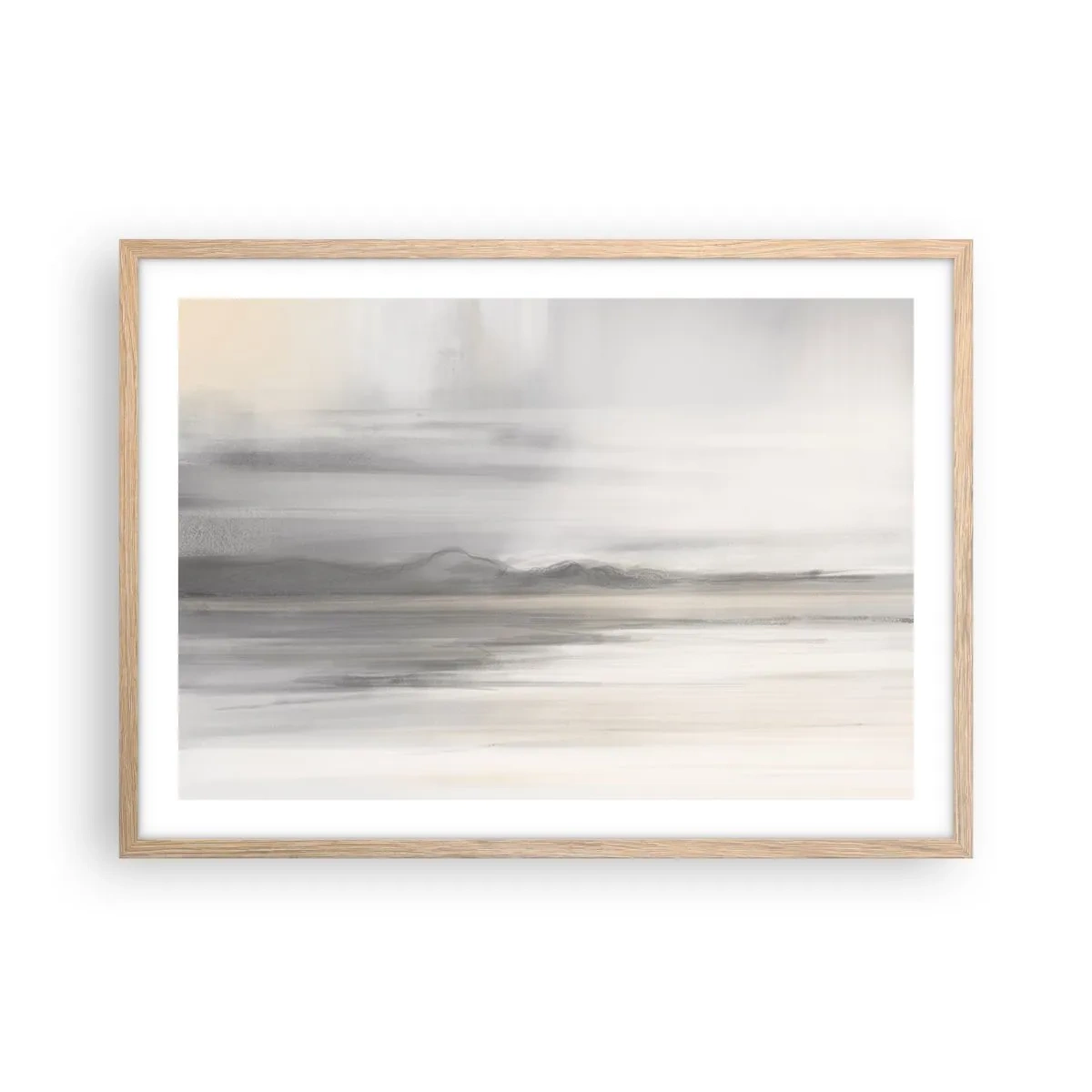 Plagát v ráme zo svetlého duba - Zamyslená diaľka - 70x50 cm