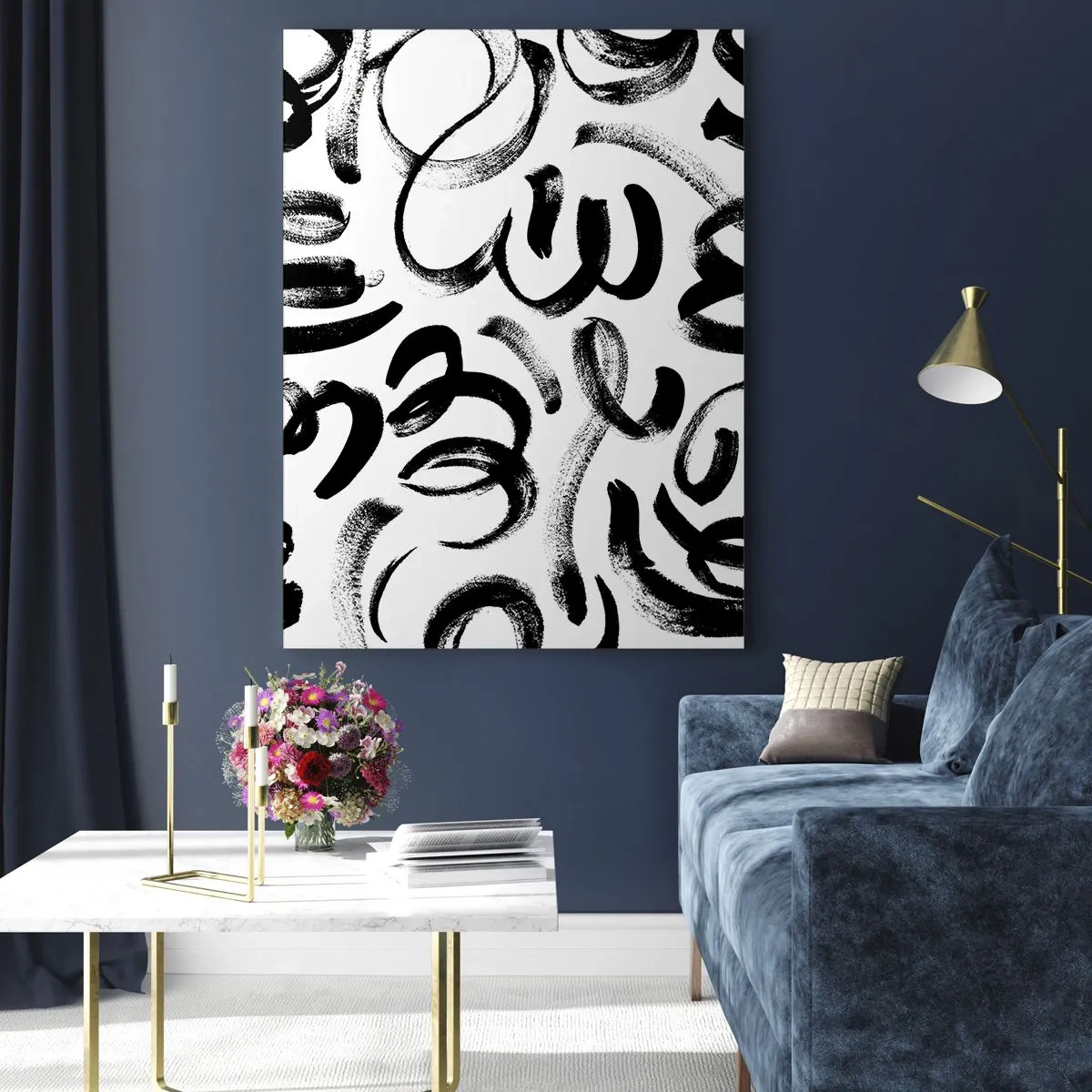 Obraz na skle - Čierne na bielom - 70x100 cm