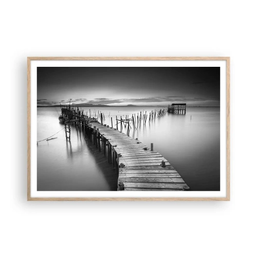 Plagát v ráme zo svetlého duba - Pokoj zabudnutého brehu - 100x70 cm