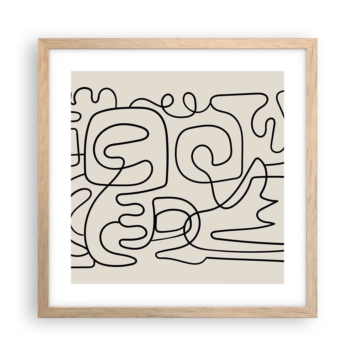 Plagát v ráme zo svetlého duba - Podľa stopy - 40x40 cm