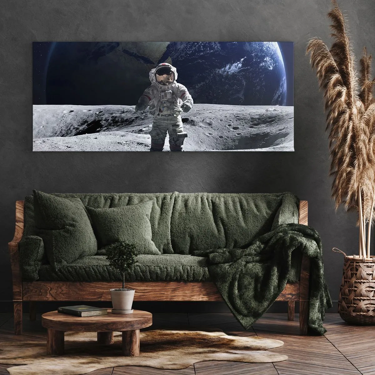 Obraz na plátne - Pozdravy z Mesiaca - 100x40 cm