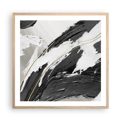 Plagát v ráme zo svetlého duba - Veľkorysá abstrakcia - 60x60 cm