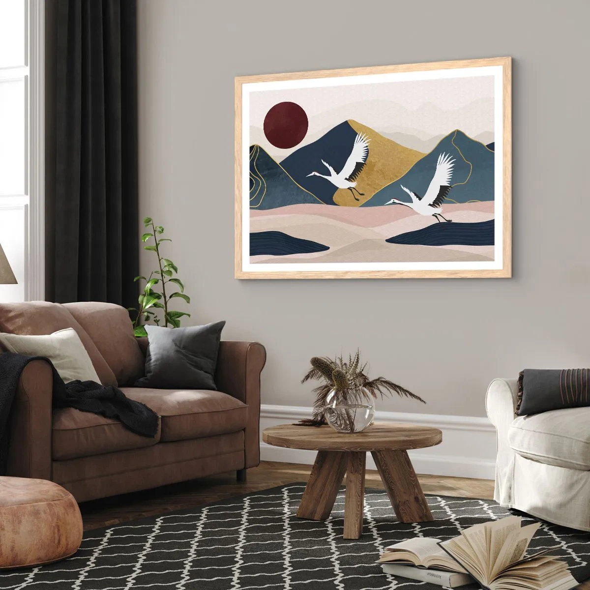 Plagát v ráme zo svetlého duba - Opäť ubehol ďalší deň - 40x30 cm