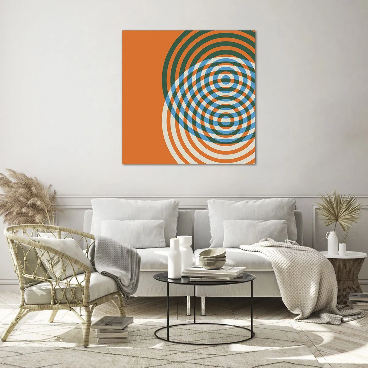 Obraz na skle - Abstraktná kruhová variácia - 70x70 cm