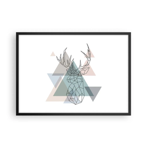 Plagát v čiernom ráme - V geometrickom lese - 70x50 cm