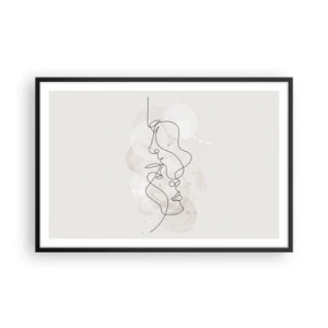 Plagát v čiernom ráme - Zamotaní v objatí - 91x61 cm