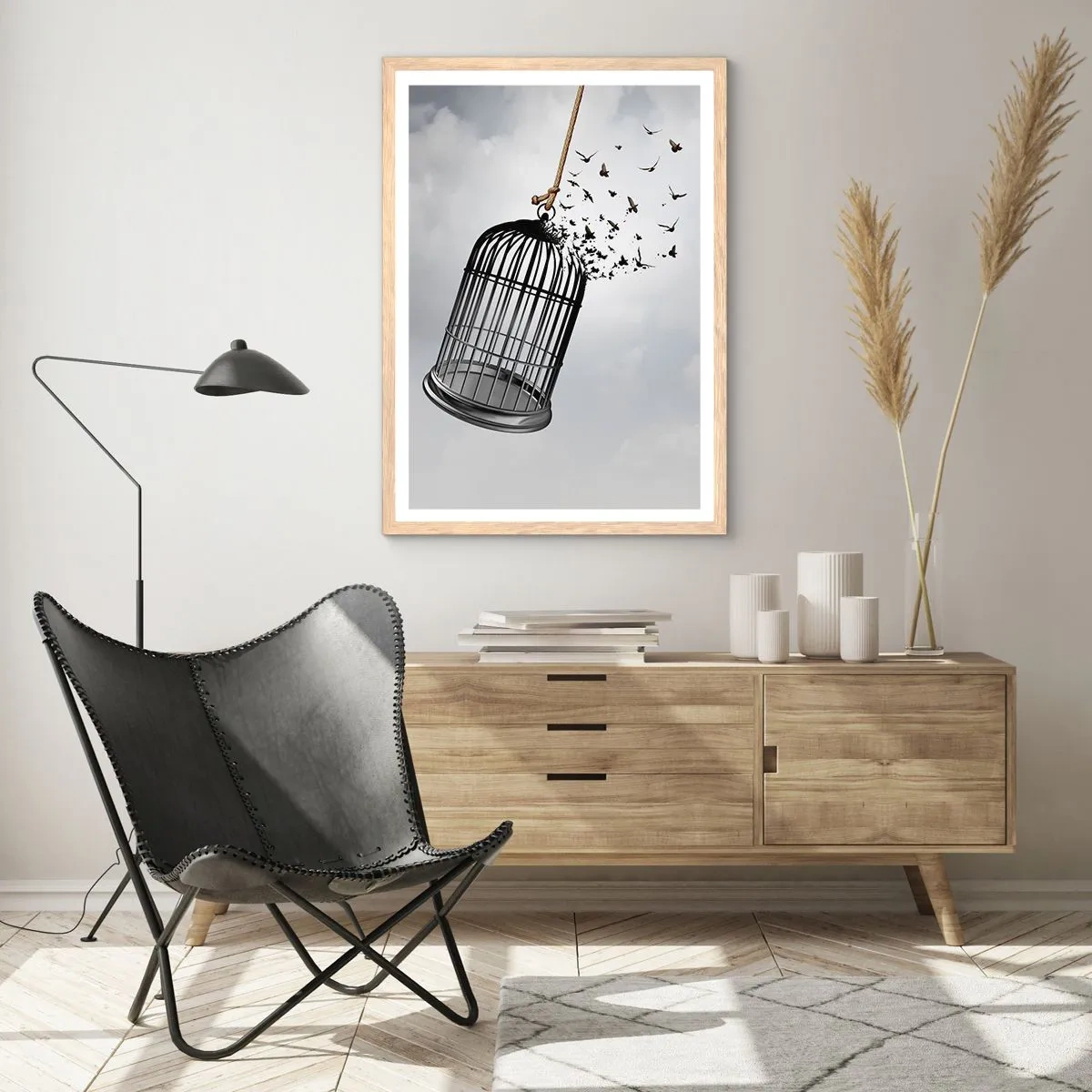 Plagát v ráme zo svetlého duba - Viera… nádej… sloboda! - 50x70 cm