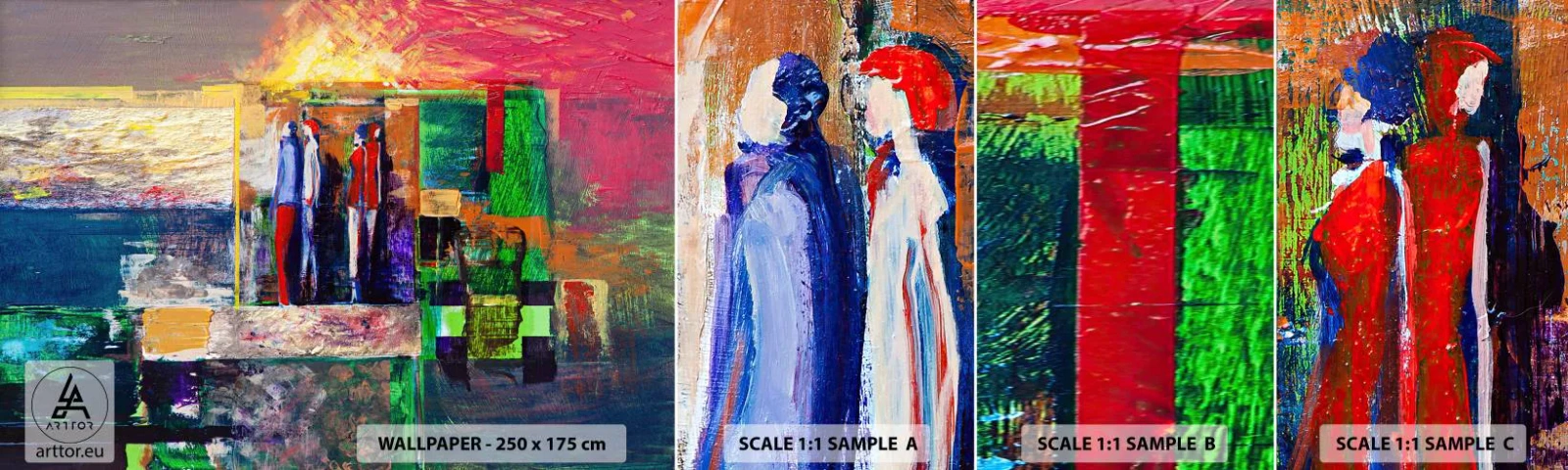 Vzorka Fototapeta Standard Eco - Vzťahy a emócie - Abstrakcia, Ľudia, Kus - 100x30 cm