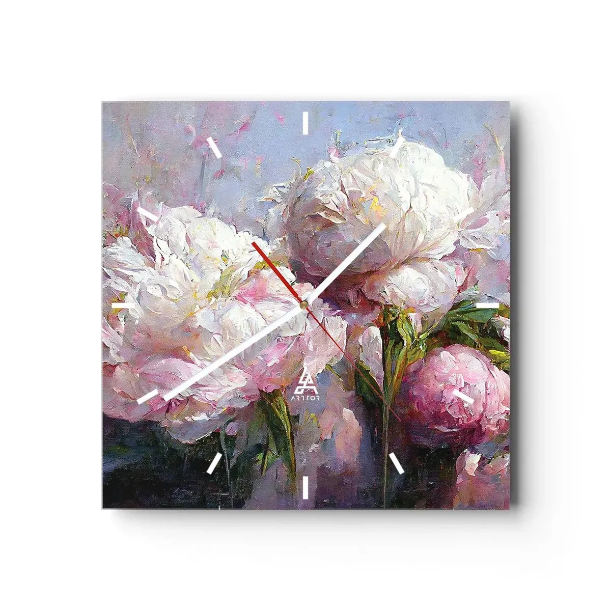 Nástenné hodiny - Kytica prekypujúca životom - 40x40 cm