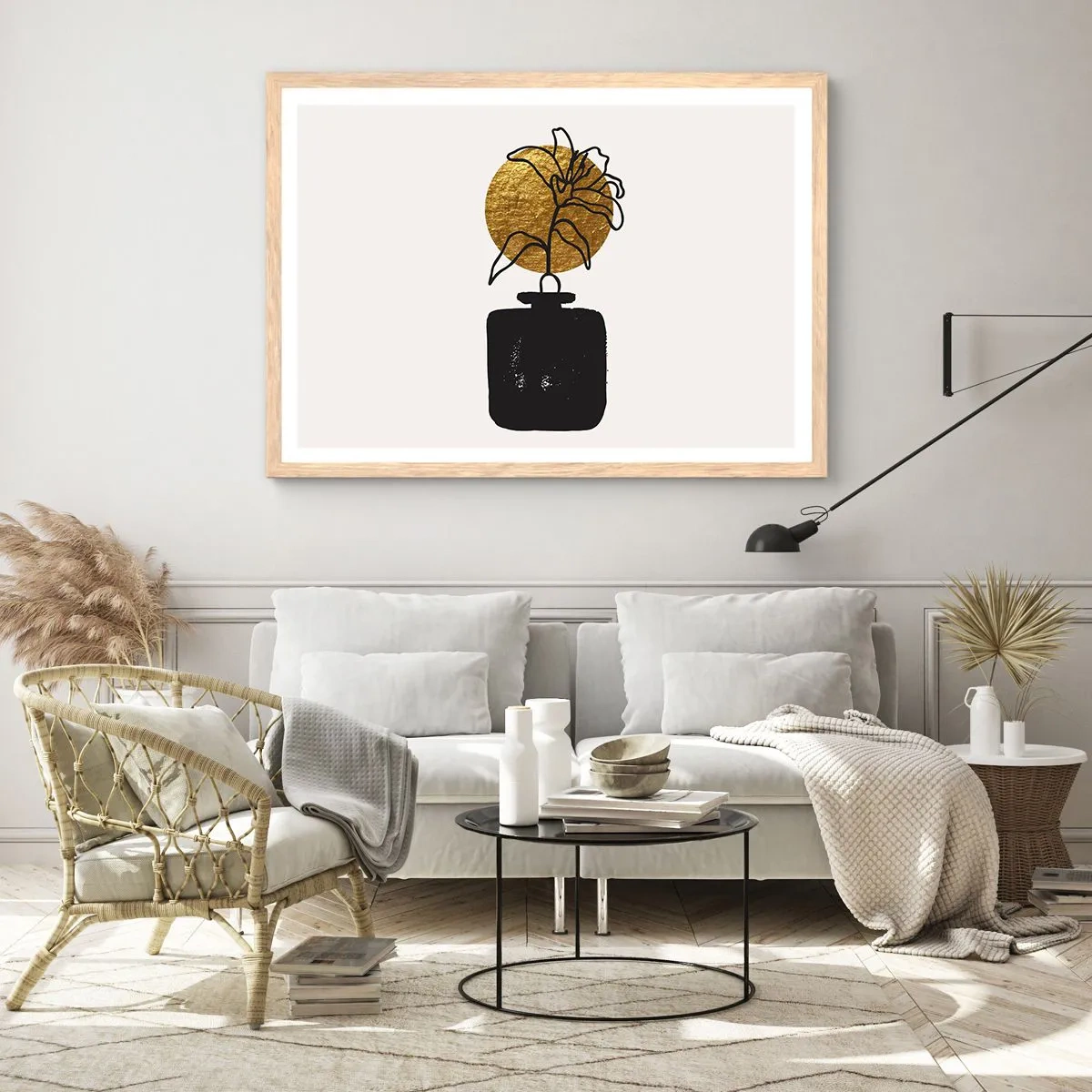 Plagát v ráme zo svetlého duba - Krása, ktorá má cenu zlata - 91x61 cm