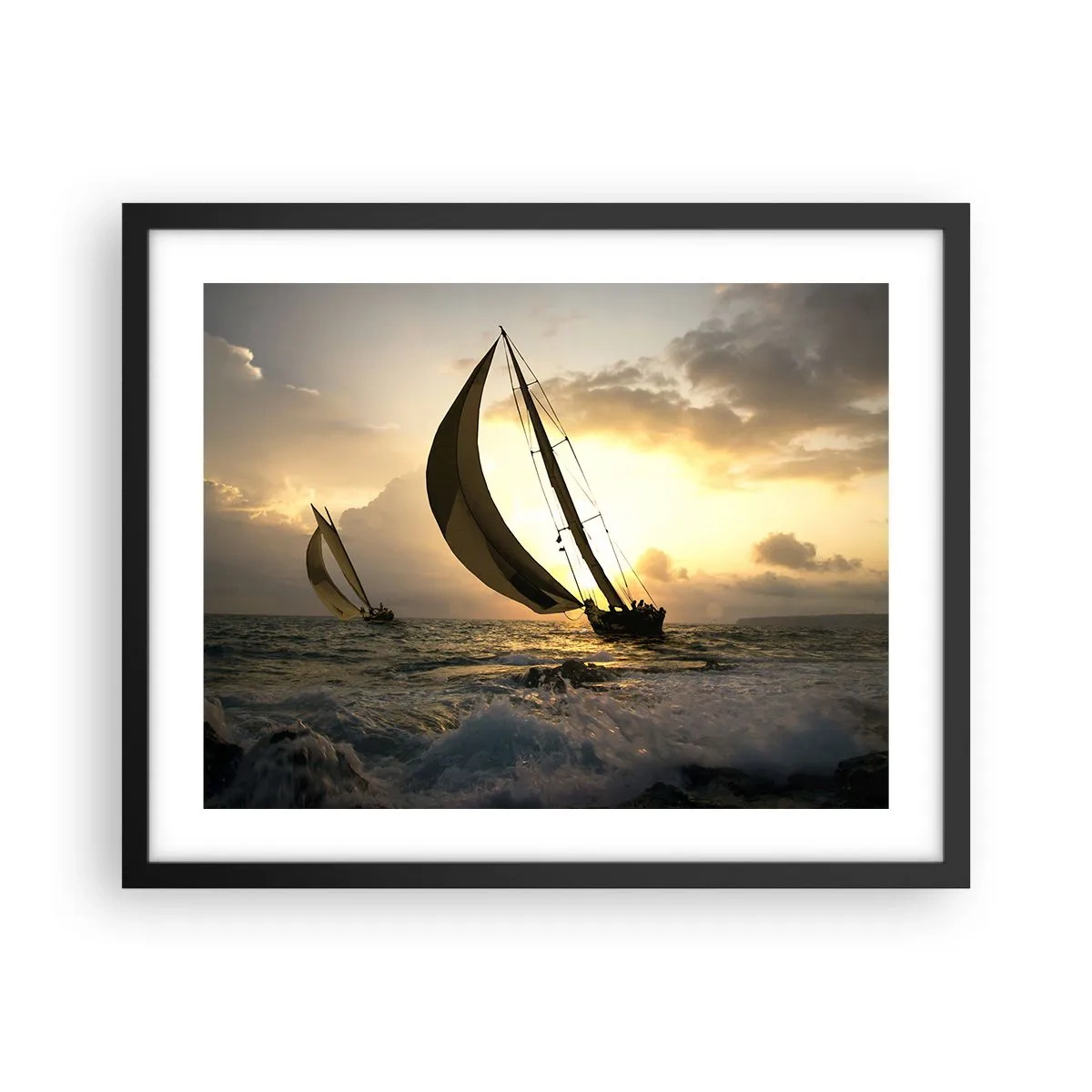 Plagát v čiernom ráme - S vetrom a proti vetru - 50x40 cm