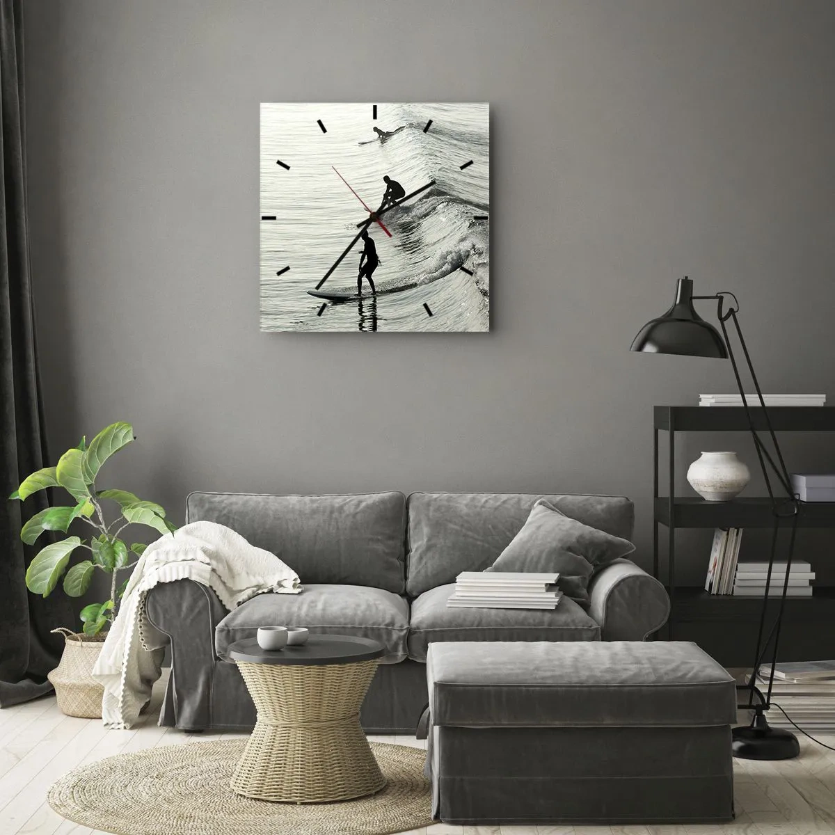 Nástenné hodiny - Vlne v ústrety - 30x30 cm