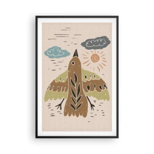 Plagát v čiernom ráme - Radostný let - 61x91 cm