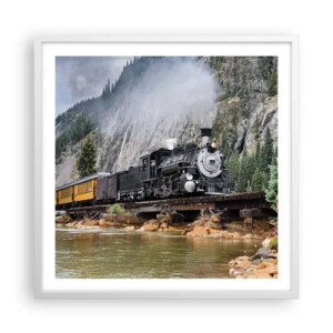 Plagát v bielom ráme - A kam to? Kam? - 60x60 cm