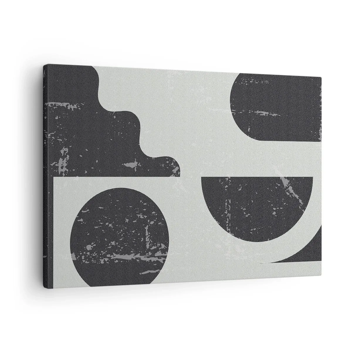 Obraz na plátne - Geometrické vzory v odtieňoch čiernej a sivej - 70x50cm - Kompozícia nad a pod - Moderná nástenná dekorácia do obývacej izby a spálne ARTTOR