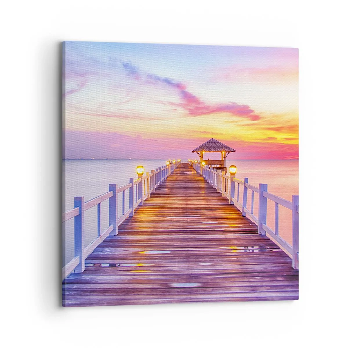 Obraz na plátne - Ľaliovo-zlaté ticho večera - 70x70 cm