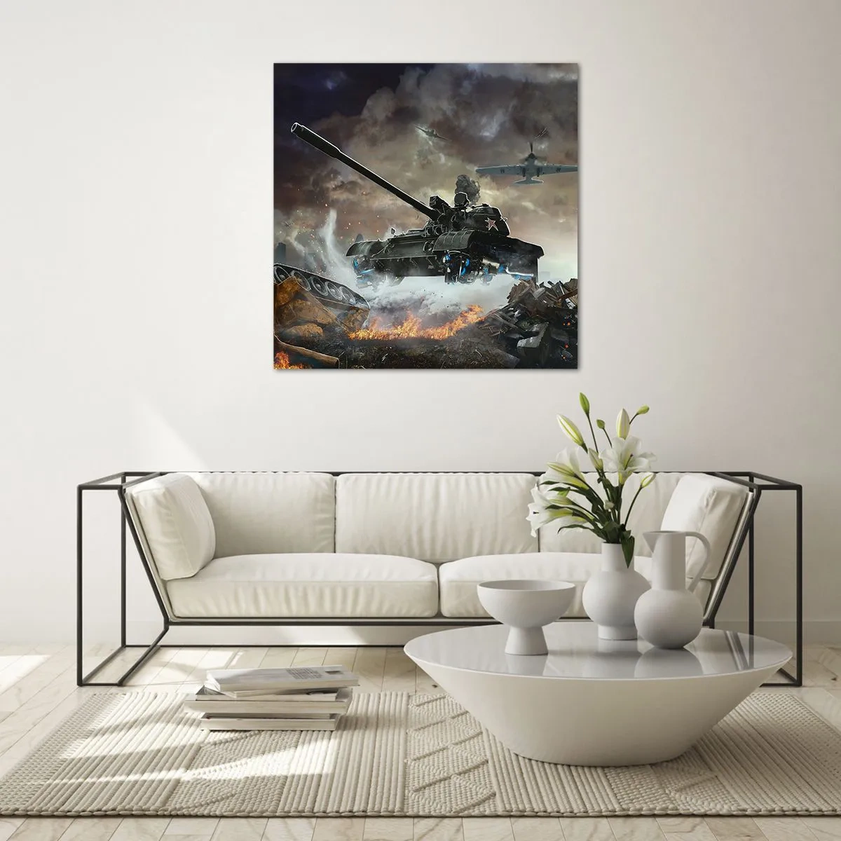 Obraz na skle - Bitka je hrozná a krásna - 40x40 cm