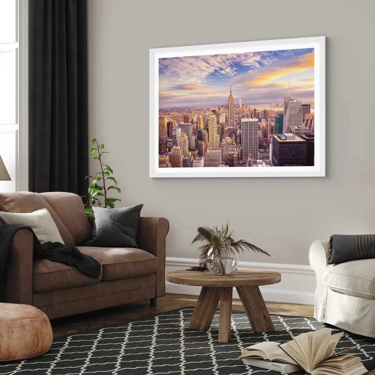 Plagát v bielom ráme - Dosiahnuť samotné oblaky - 100x70 cm