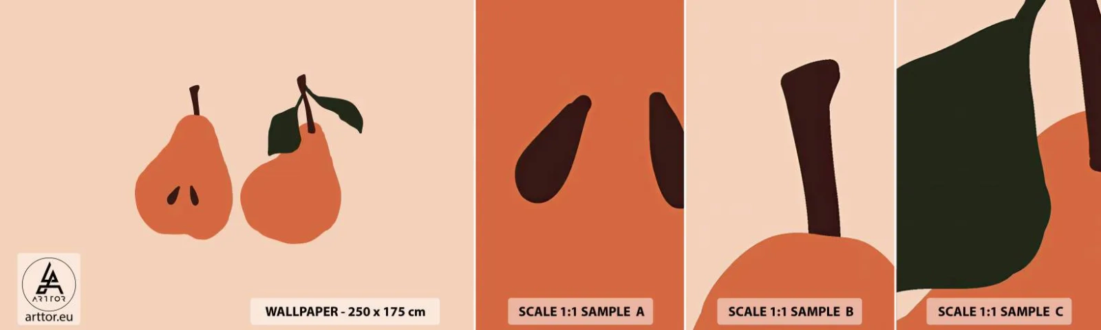 Vzorka Fototapeta Standard Eco - Číra sladkosť - Hruška, Ovocie, Minimalistický - 100x30 cm