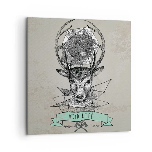 Obraz na plátne - Videnie sv. Huberta - 60x60 cm