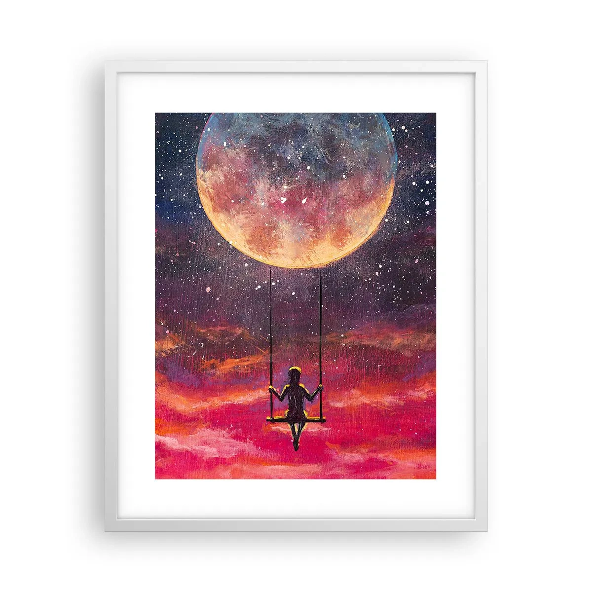 Plagát v bielom ráme - Stavať si vzdušné zámky - 40x50 cm