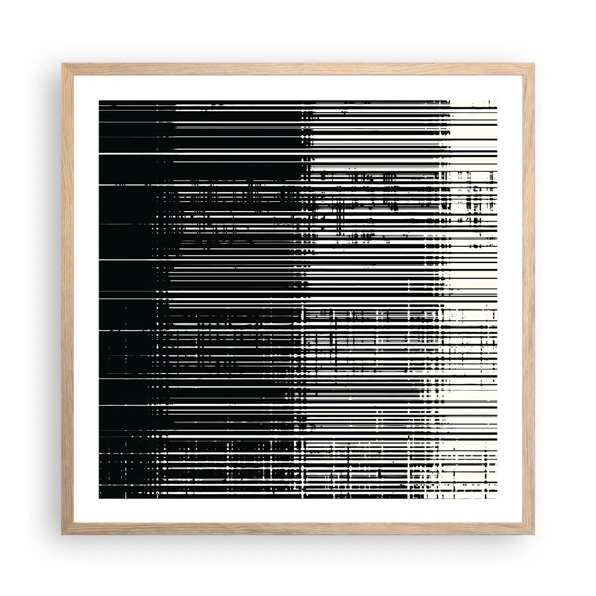 Plagát v ráme zo svetlého duba - Vlny a vibrácie - 60x60 cm