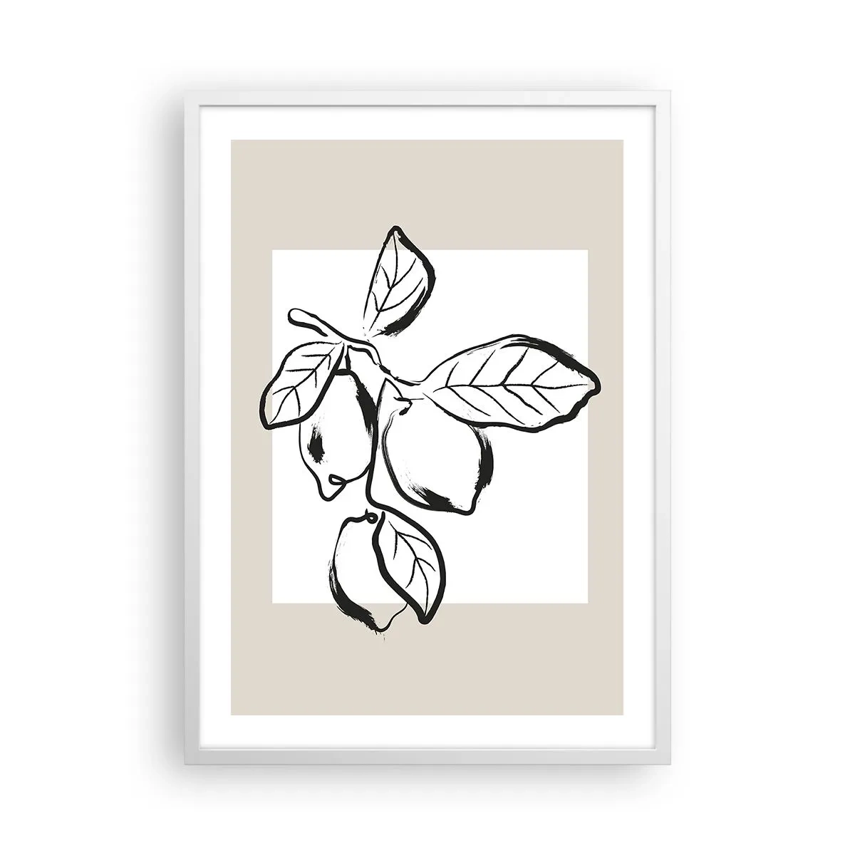 Plagát v bielom ráme - Kde citrón dozrieva… - 50x70 cm