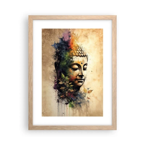 Plagát v ráme zo svetlého duba - Namaste! - 30x40 cm