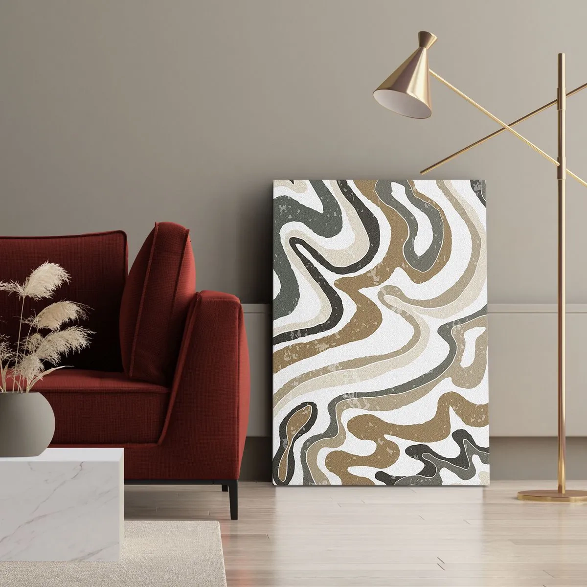 Obraz na plátne - Meandre zemitých farieb - 50x70 cm