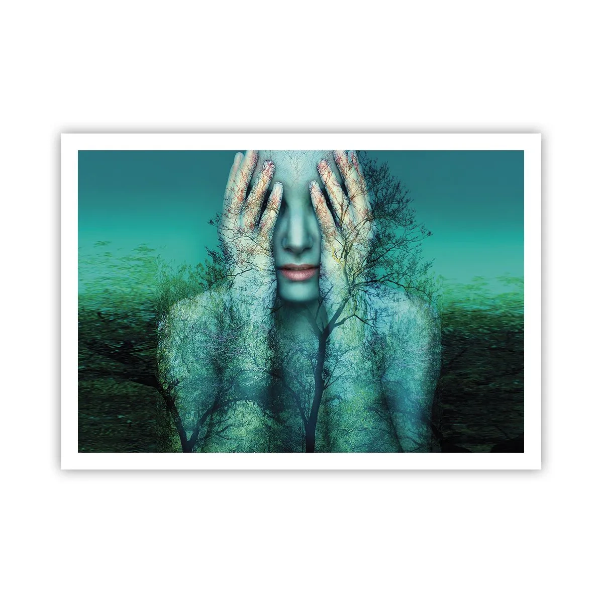 Plagát - Ponorená do modrej - 100x70 cm