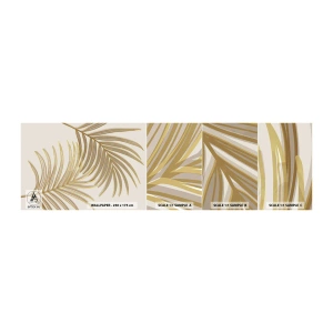 Vzorka samolepiacej fototapety Deluxe Sticker - Zlatá palma! - Abstrakcia, Palmový list, Grafika - 100x30 cm