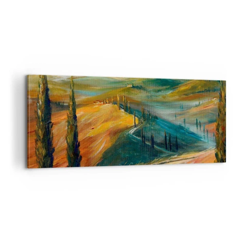 Obraz na plátne - Toskánska krajina - 100x40 cm
